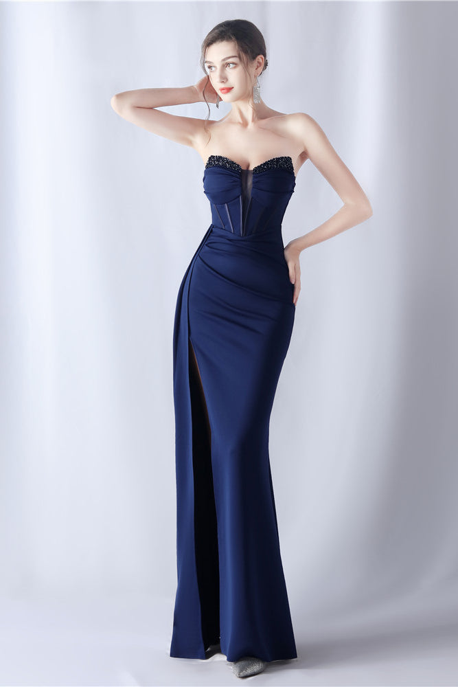 anyfreebie™-Shaped herringbone waist evening dress