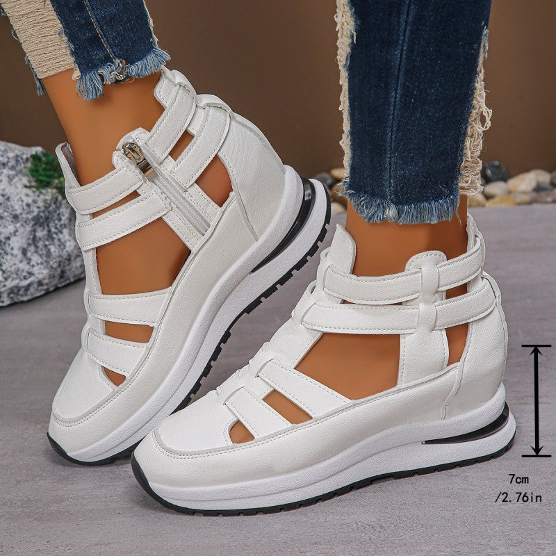 Lightweight wedge sandals with a side zipper for ultimate comfort