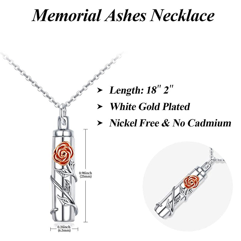 Cremation Jewelry Sterling Silver Sunflower Rose Daisy Flower Urn Necklace for Ashes Memorial Keepsake Jewelry for Women Friends