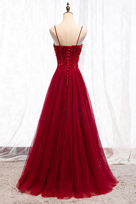 anyfreebie™-Red strap banquet evening dress