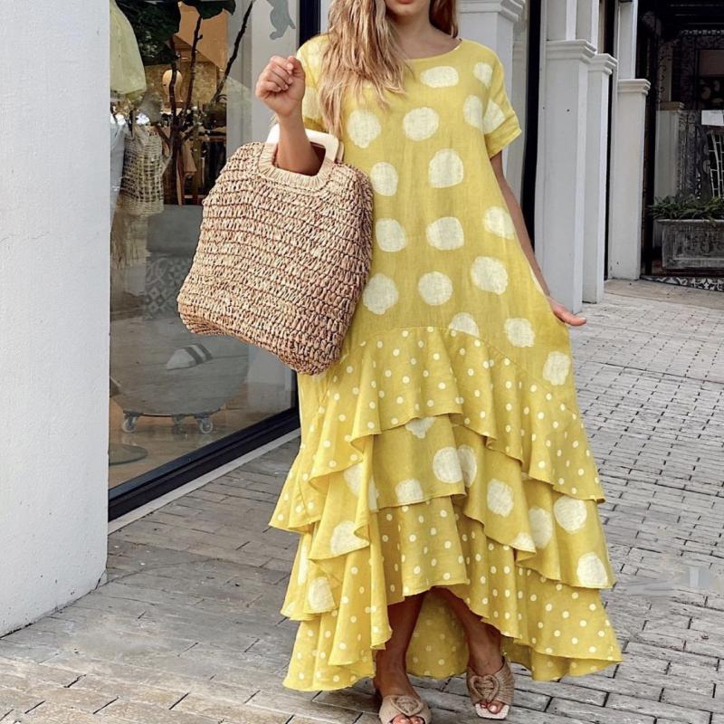 anyfreebie™-Polka Dot Printed Swing Long Dress