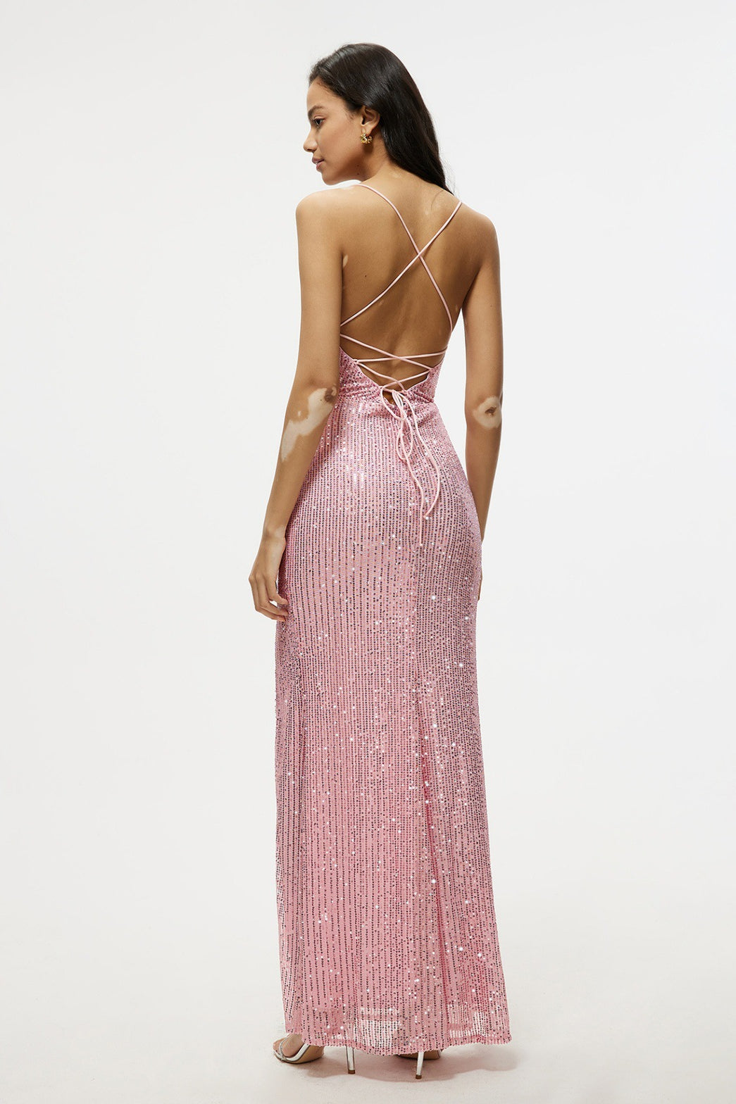 anyfreebie™-Sleeveless halter dress slim fit hip sequined long skirt