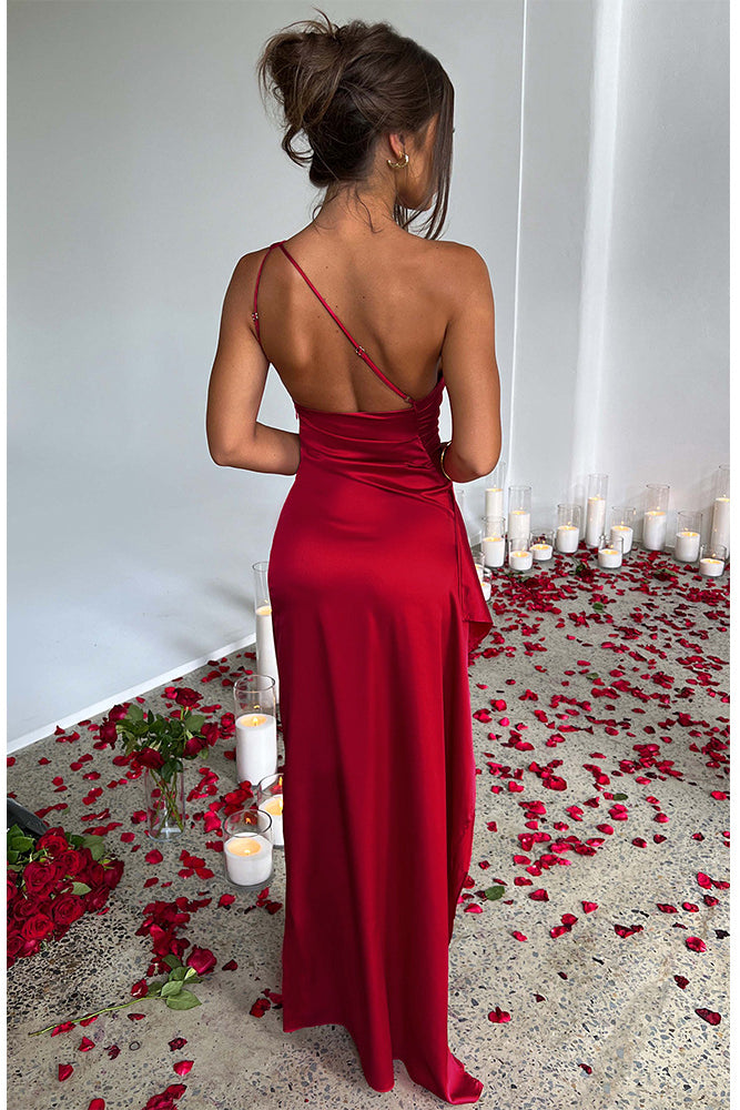 anyfreebie™-Sexy one-shoulder slim-fitting long slit backless dress