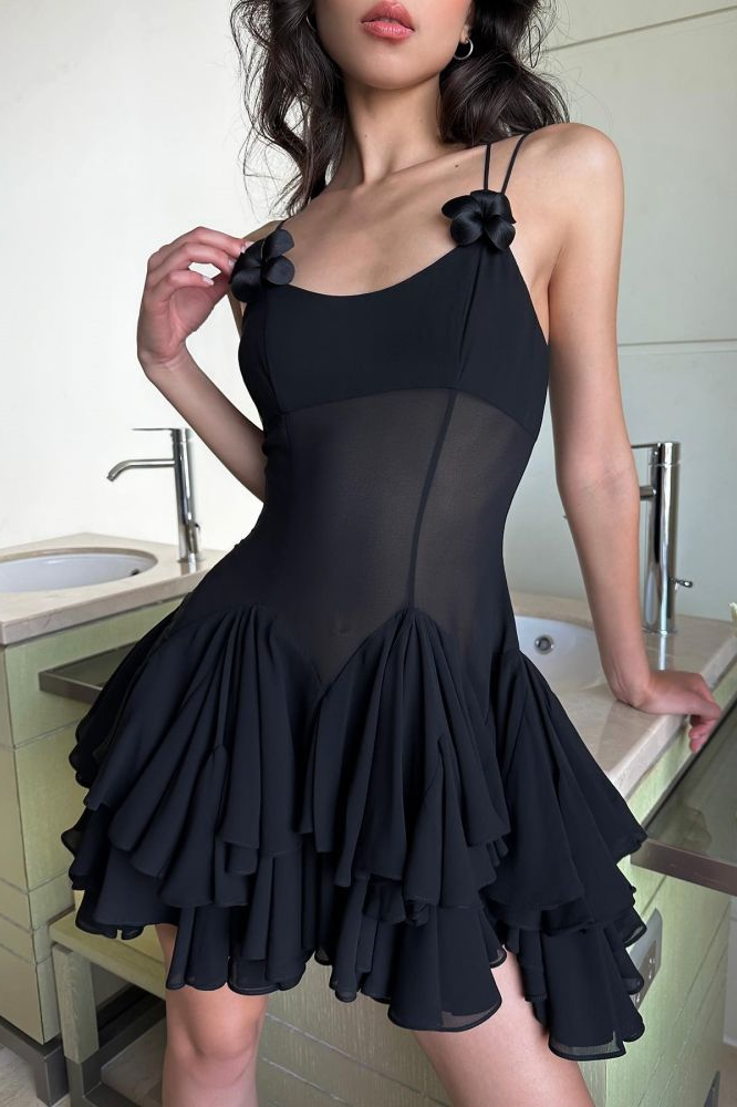 anyfreebie™-Sexy see-through strapless ruffled dress