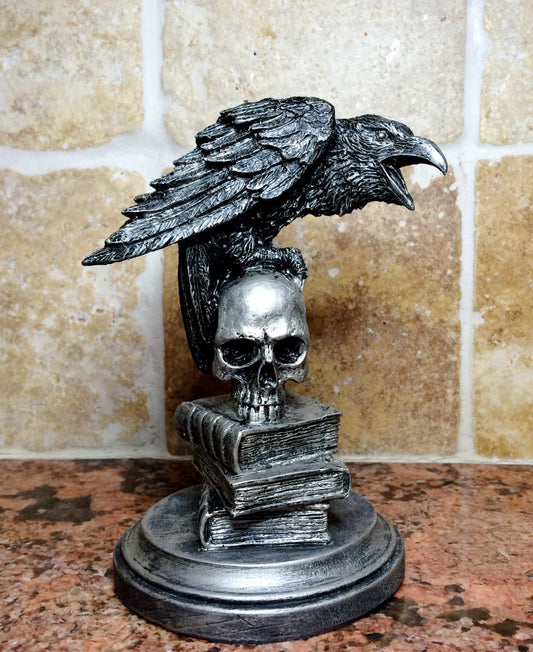 anyfreebie™-Gothic hand painted raven statue