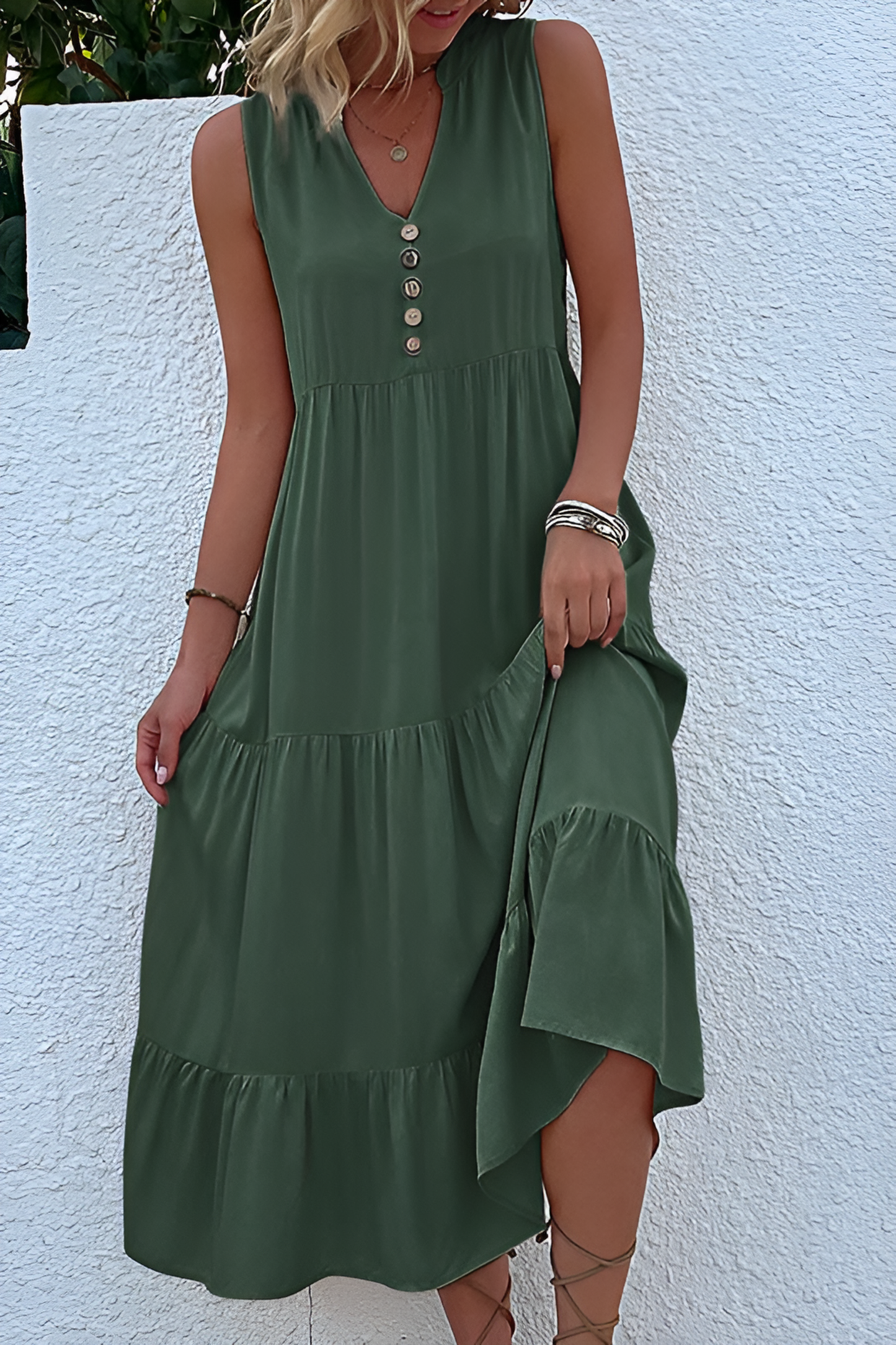 anyfreebie™-Sleeveless loose casual solid color dress