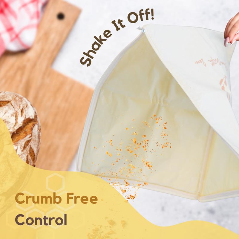 🔥🍞Wide Zipper Access Cotton & Beeswax Bread Bags for Sourdough