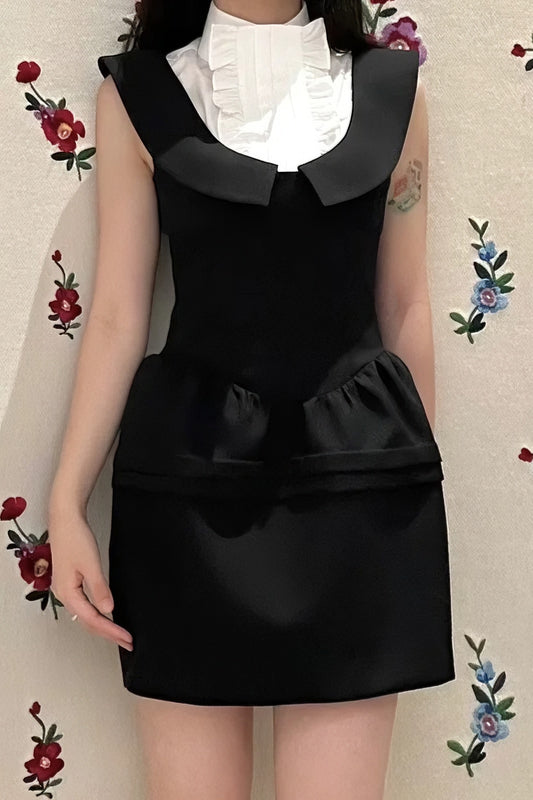 anyfreebie™-Slim waist dress with low round neck and sleeveless vest dress