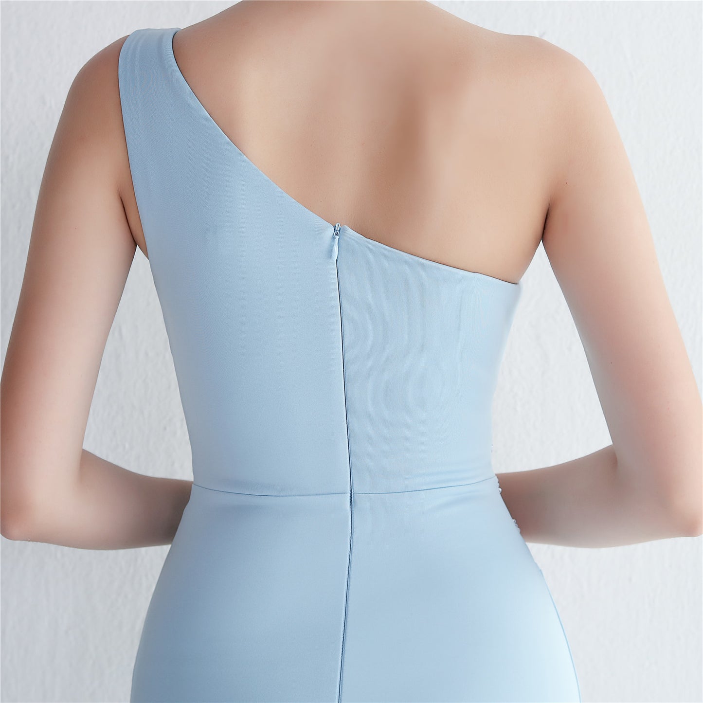 anyfreebie™-One-shoulder fitted fishtail evening dress