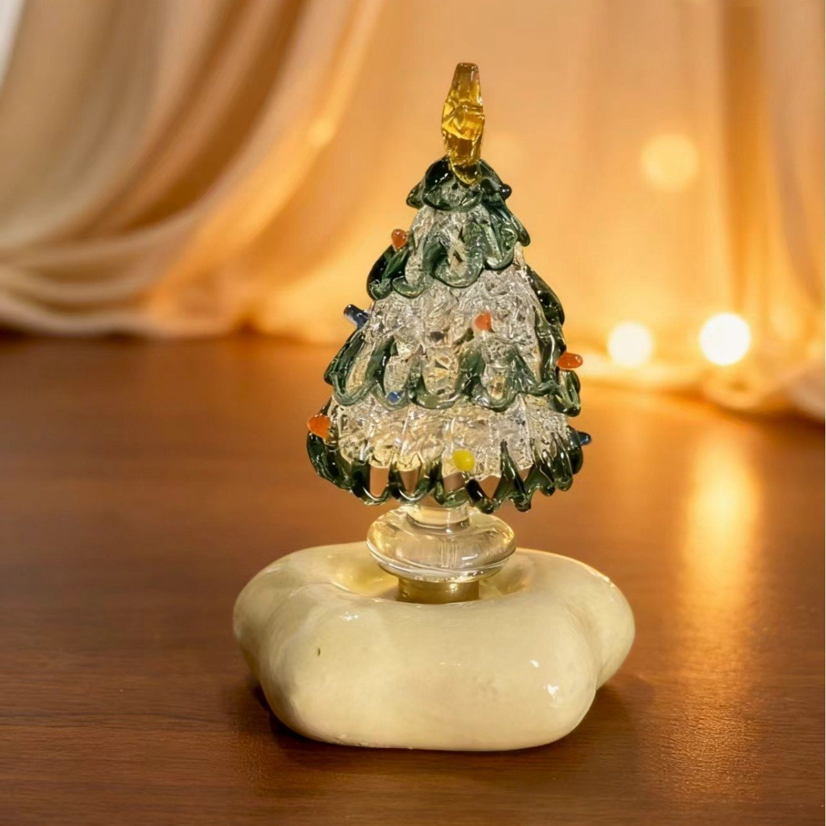 🎅Handmade Glass & Ceramic Rotatable Christmas Tree Ornament 🎄