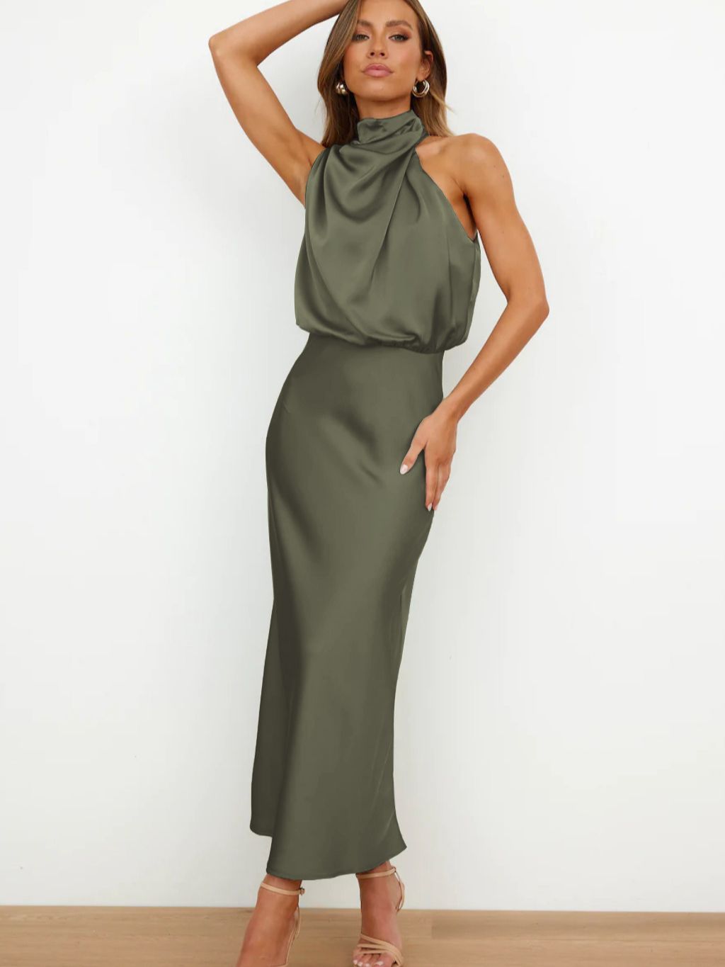 anyfreebie™-Stylish and elegant satin sleeveless dress