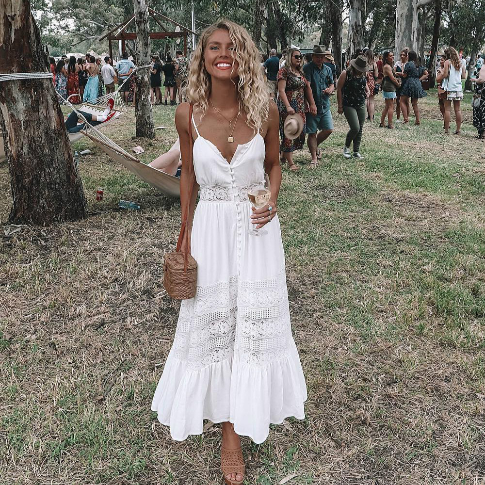 anyfreebie™- 2024 Summer New Women's Dress Sexy Backless Holiday Midi Dress Strapless Femme White Dress Boho Vacation Mujer Vestidos Chic