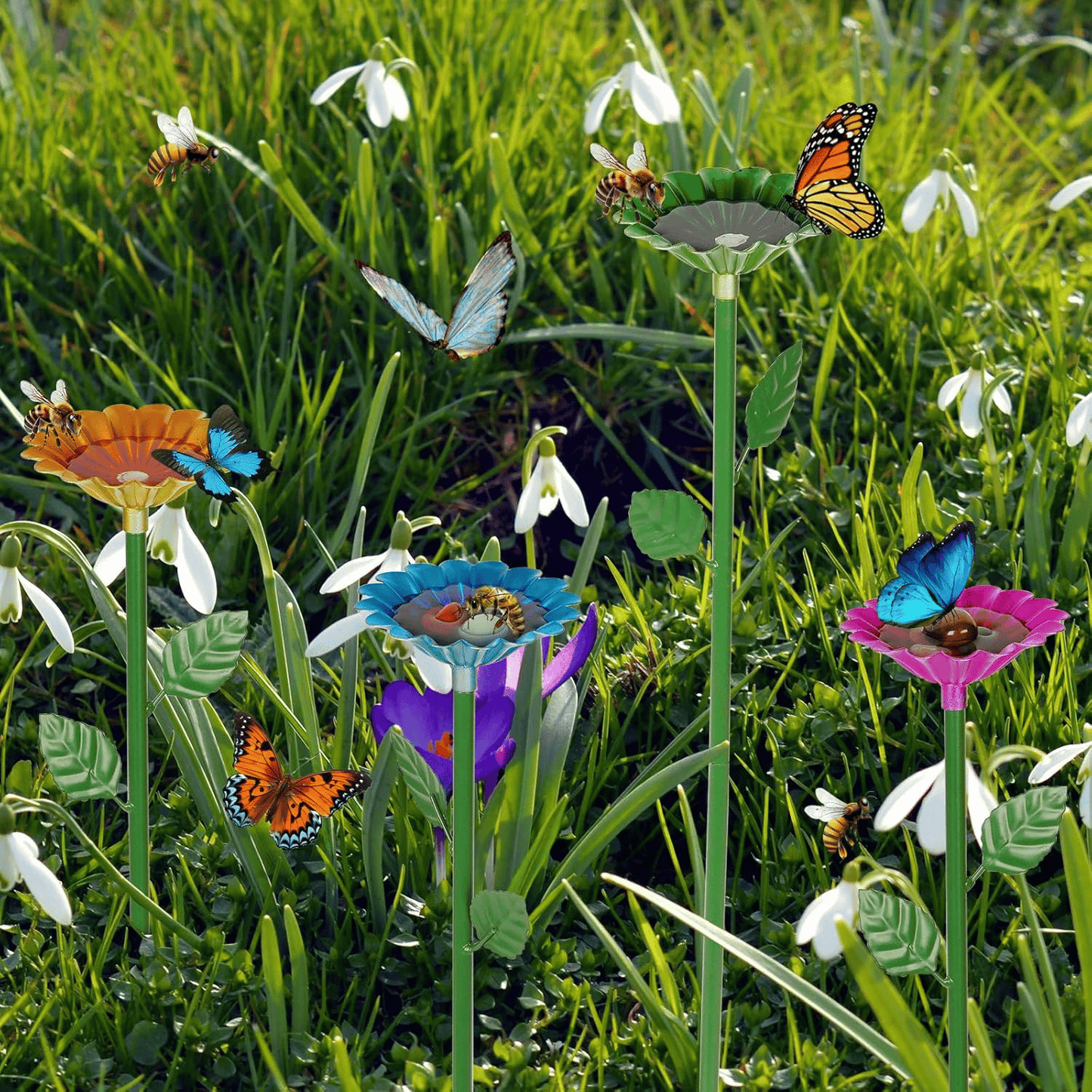 HOT SALE🐝🌷Bee and Butterfly Water Feeder with Flower Design