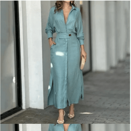🎁LAST DAY SALE-49% OFF🎁2025 Cotton And Linen Solid Color Maxi Dress