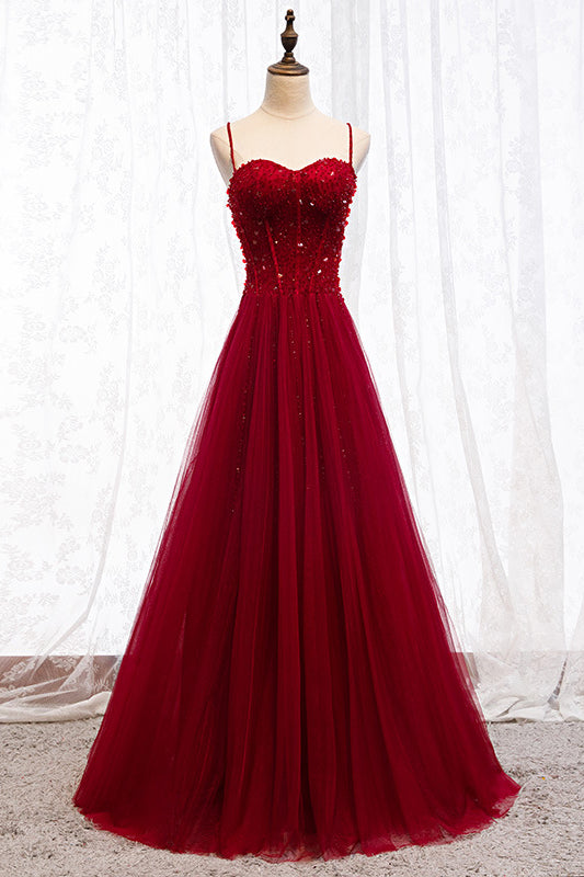 anyfreebie™-Red strap banquet evening dress