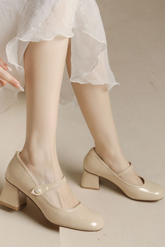 anyfreebie™-Nude French retro high-heeled leather shoes