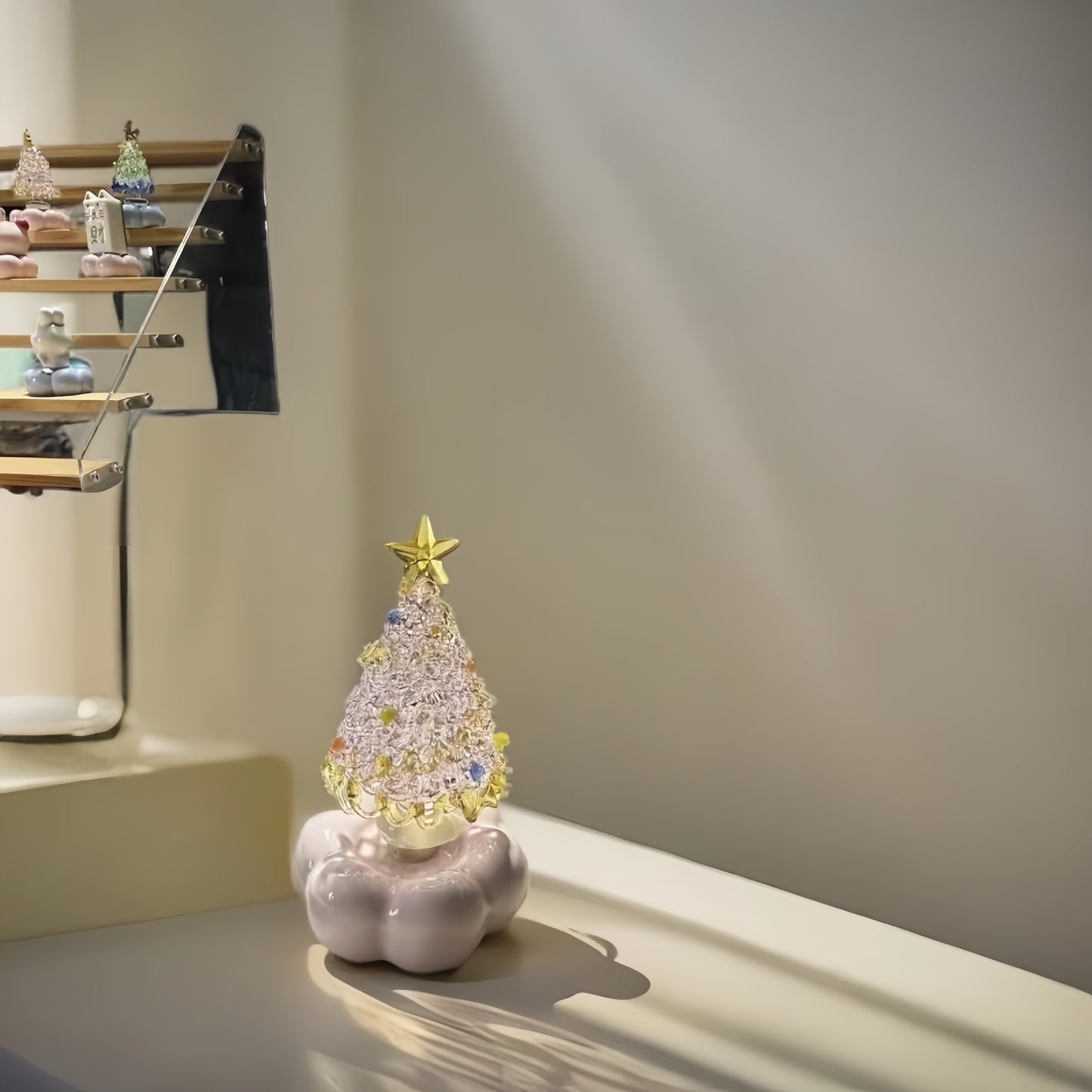 🎅Handmade Glass & Ceramic Rotatable Christmas Tree Ornament 🎄