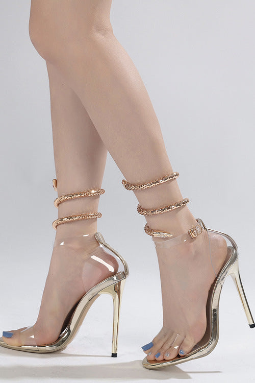 anyfreebie™-Snake wrap transparent strappy high heels