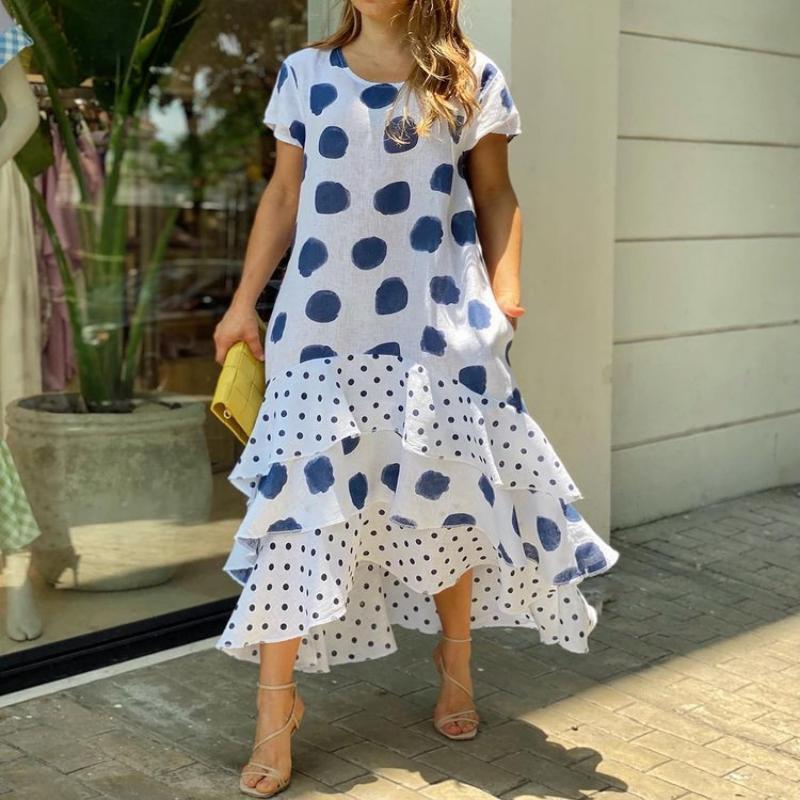 anyfreebie™-Polka Dot Printed Swing Long Dress