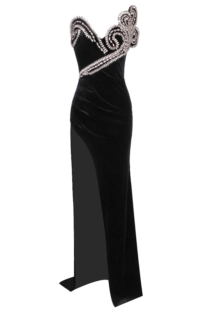 anyfreebie™-Velvet Heavy Hand-beaded Dress-vx