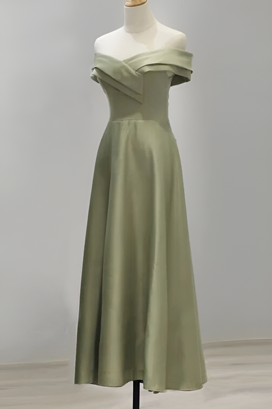 anyfreebie™-Satin bridesmaid dress new green dress