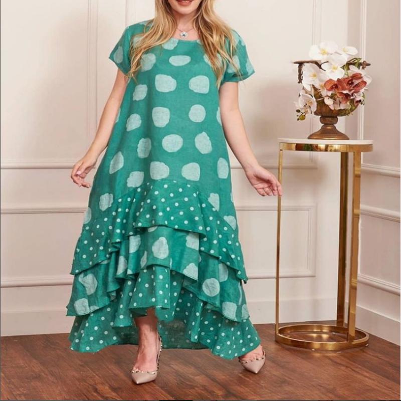 anyfreebie™-Polka Dot Printed Swing Long Dress