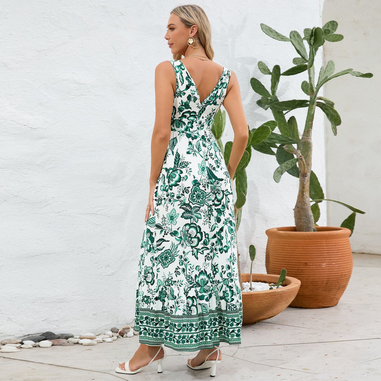 anyfreebie™-Vintage Floral Print Summer Maxi Dress