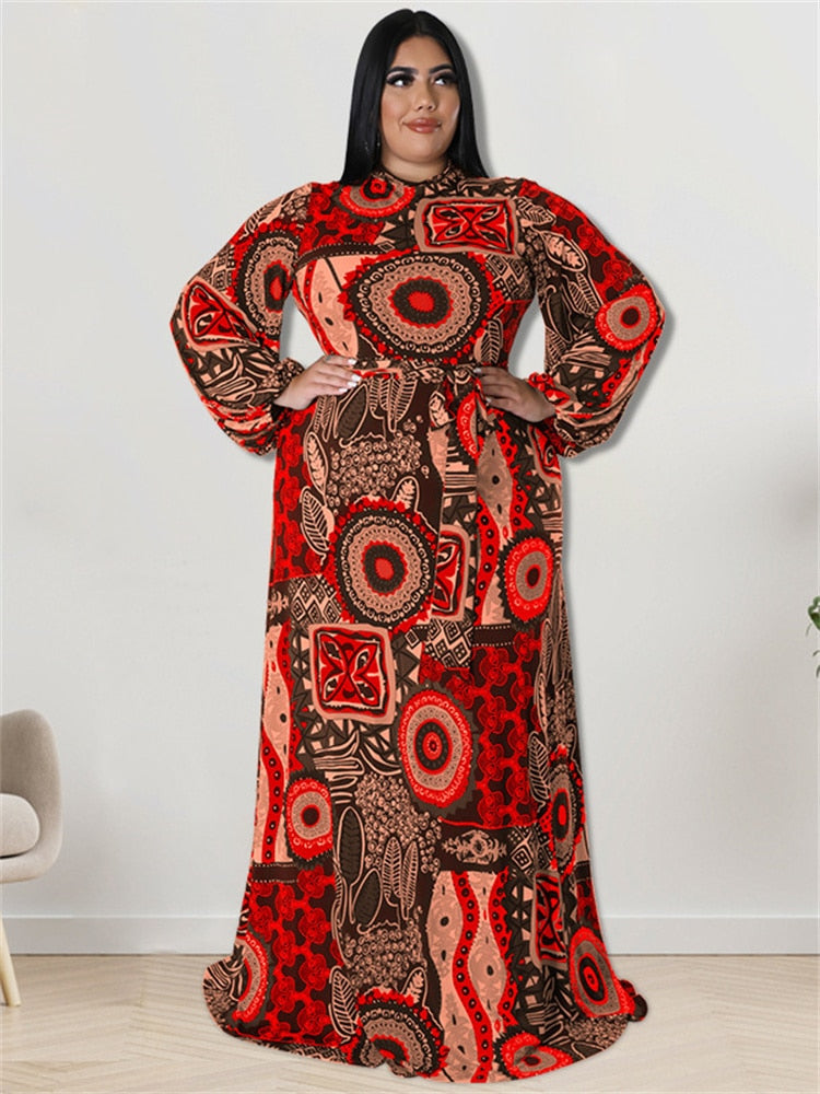 anyfreebie™-Wmstar Plus Size Party Dresses for Women Fall Clothes  Long Sleeve Printed  Africa Maxi Long Dress New Wholesale Dropshipping