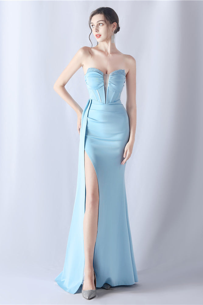 anyfreebie™-Shaped herringbone waist evening dress