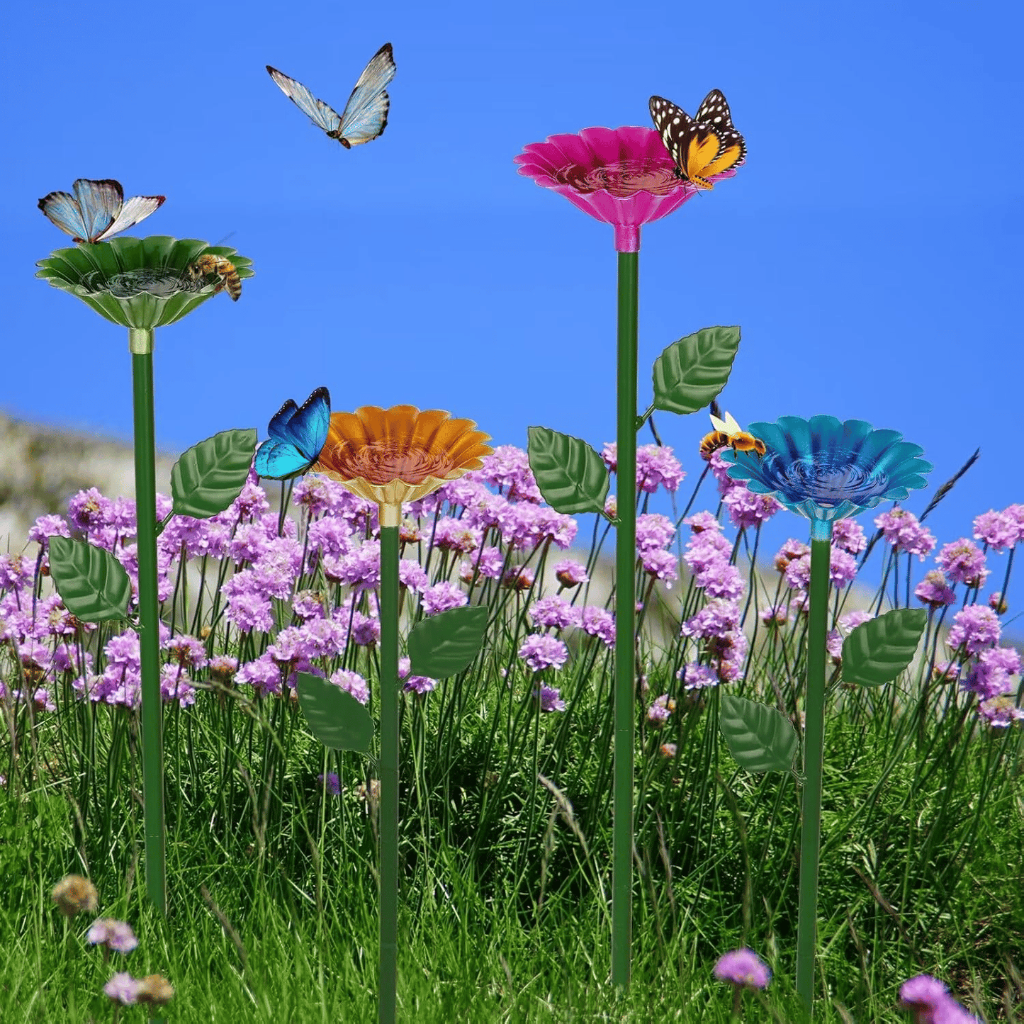 HOT SALE🐝🌷Bee and Butterfly Water Feeder with Flower Design