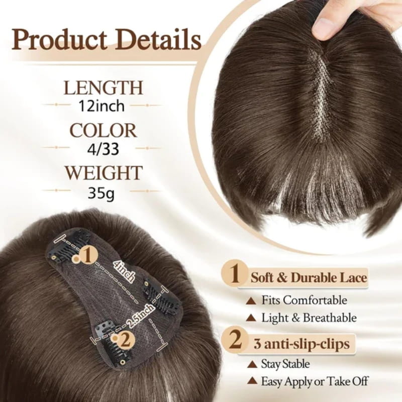 🔥Flash Sale🔥Natural Hair Toppers with Bangs for Women🛒