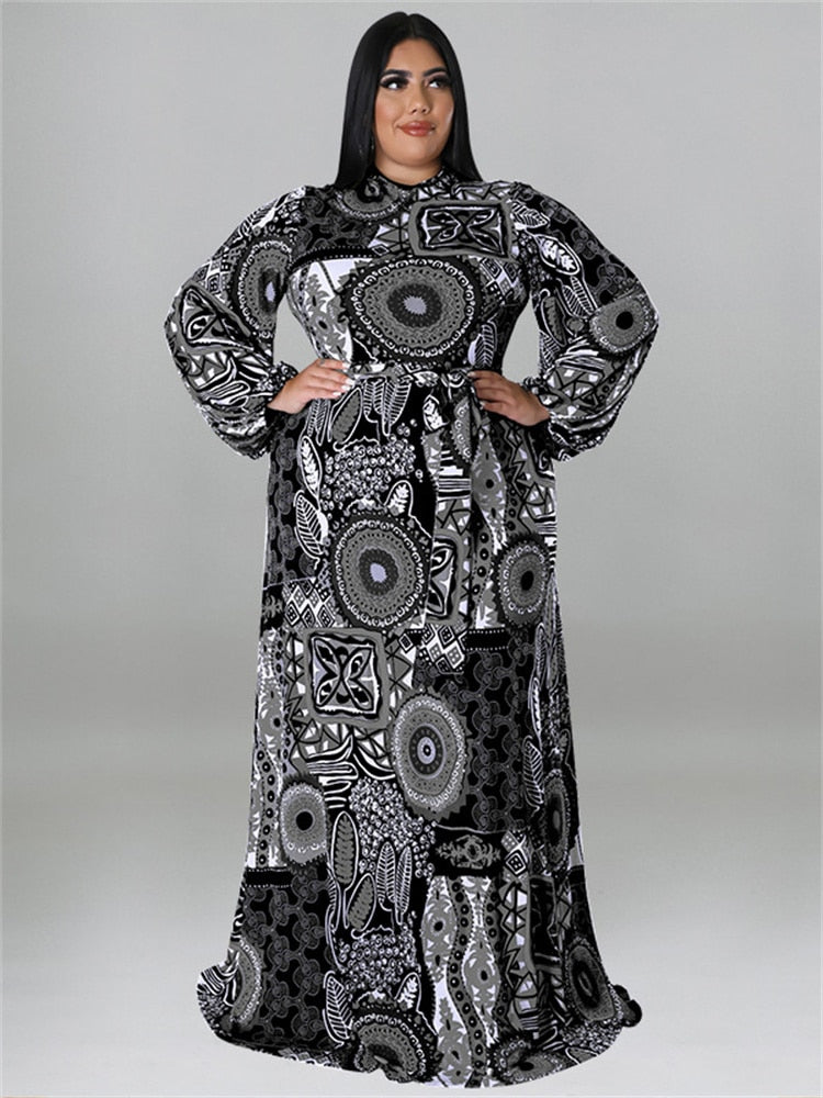 anyfreebie™-Wmstar Plus Size Party Dresses for Women Fall Clothes  Long Sleeve Printed  Africa Maxi Long Dress New Wholesale Dropshipping