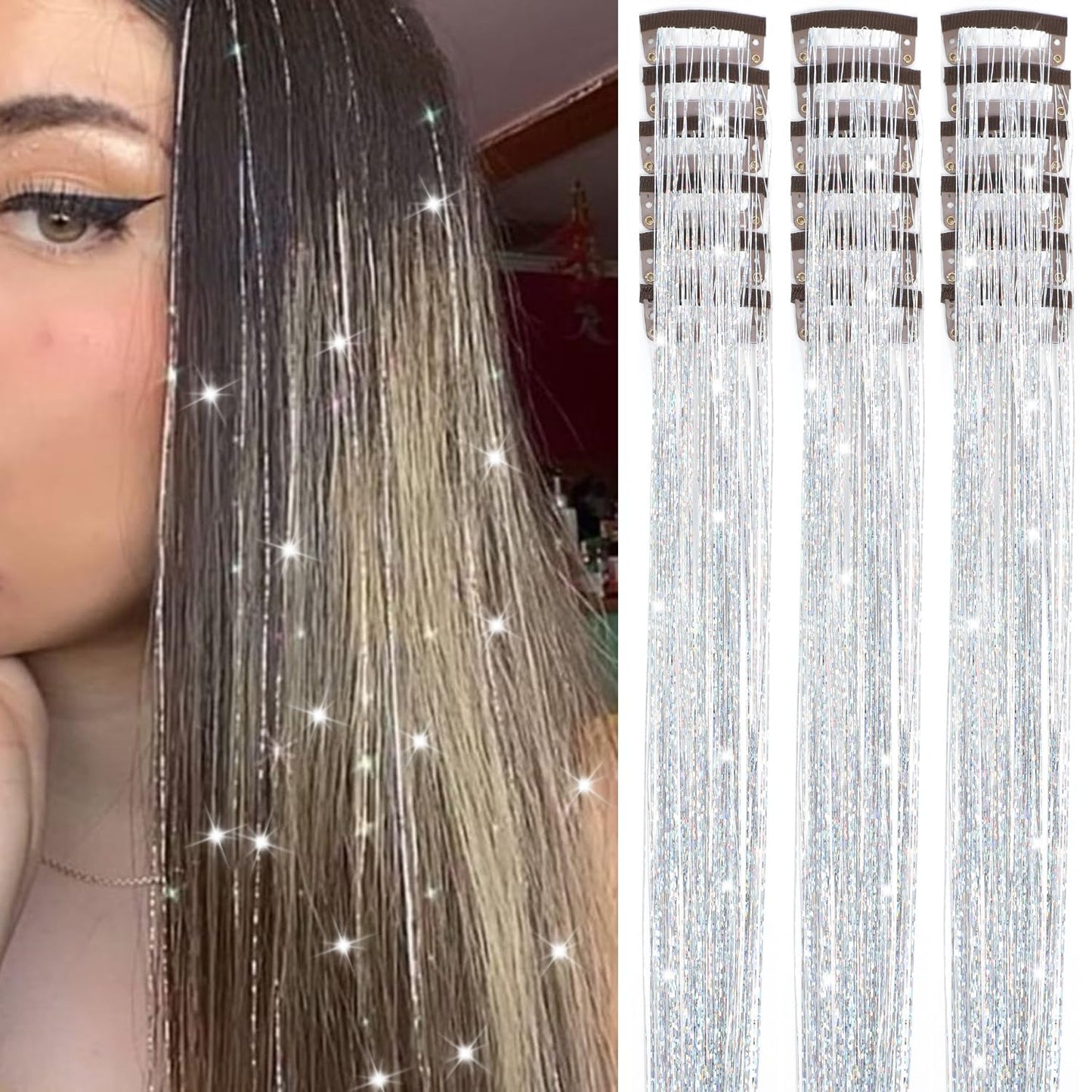 🔥This week's hot sale🔥Clip-on Shimmering Hair Extensions