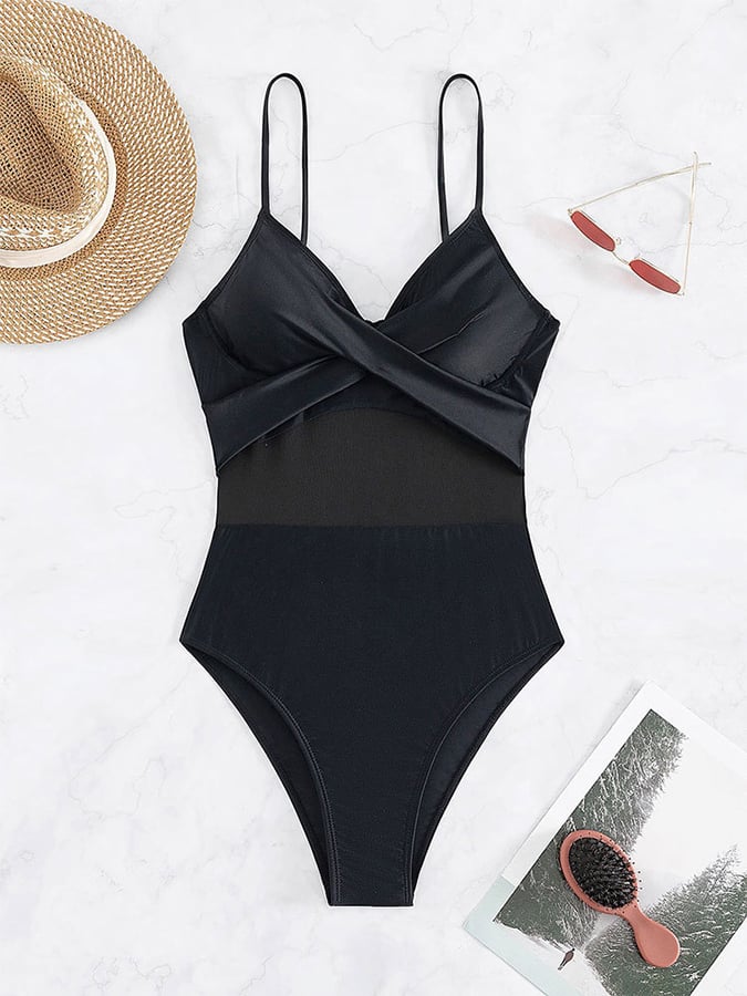 anyfreebie™-Solid V-Neck Backless Tight Beach One Piece Swimsuit