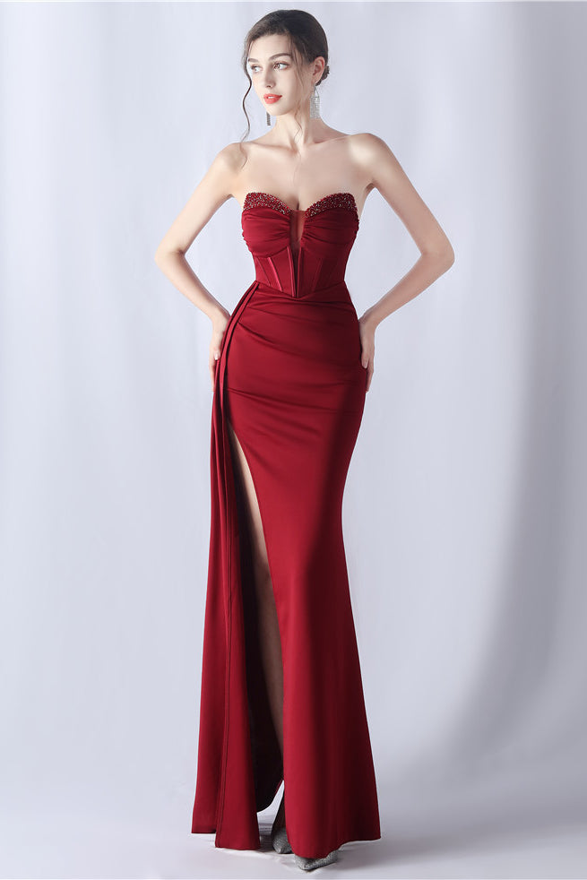 anyfreebie™-Shaped herringbone waist evening dress