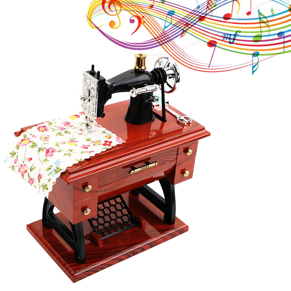 Mini Sewing Machine Style Music Box