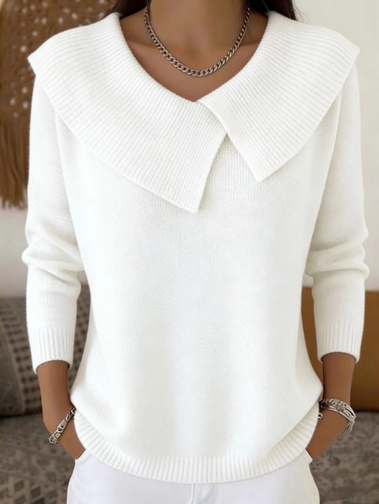 🔥This week's hot sale🔥Women's Christmas Lapel Pullover Sweater