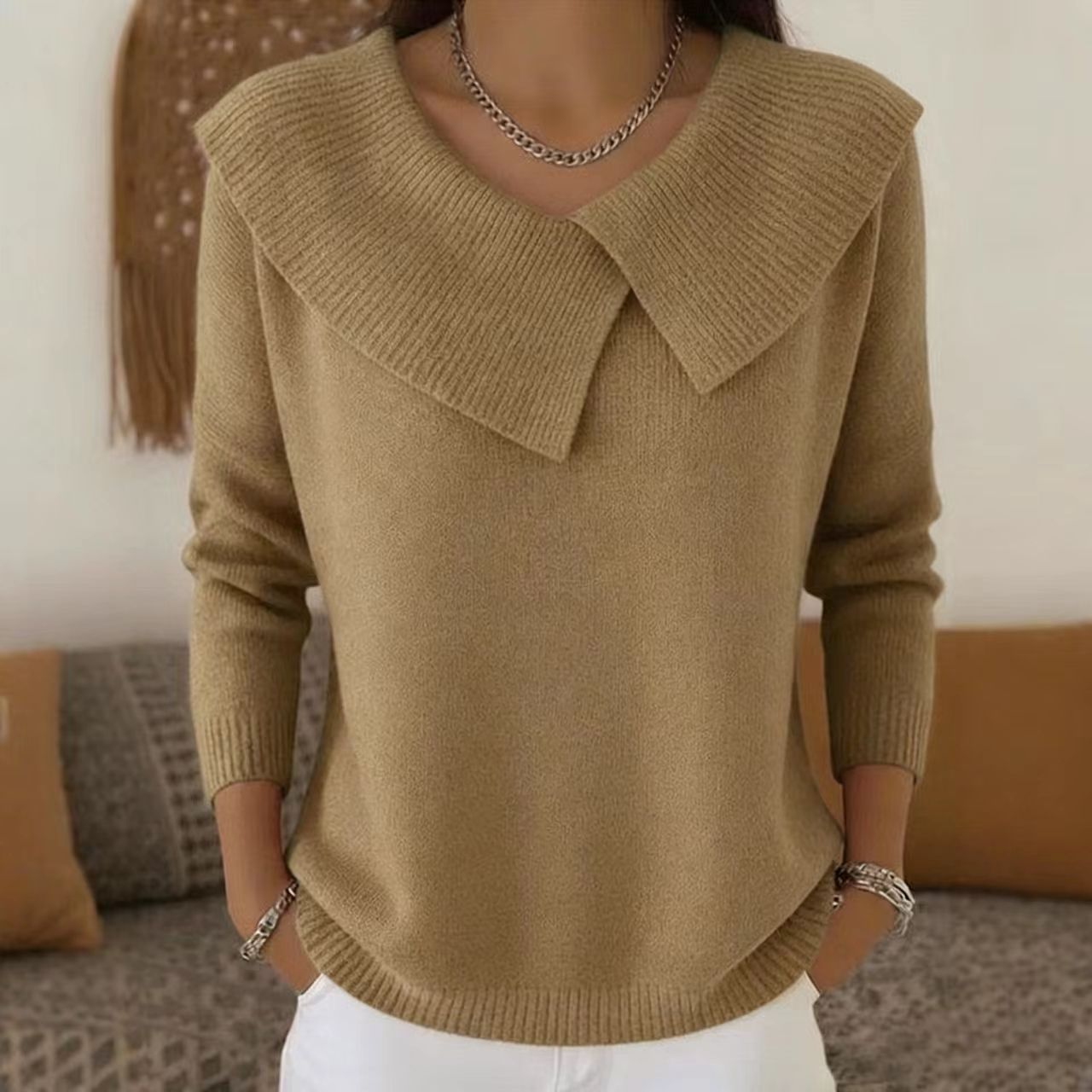 🔥This week's hot sale🔥Women's Christmas Lapel Pullover Sweater