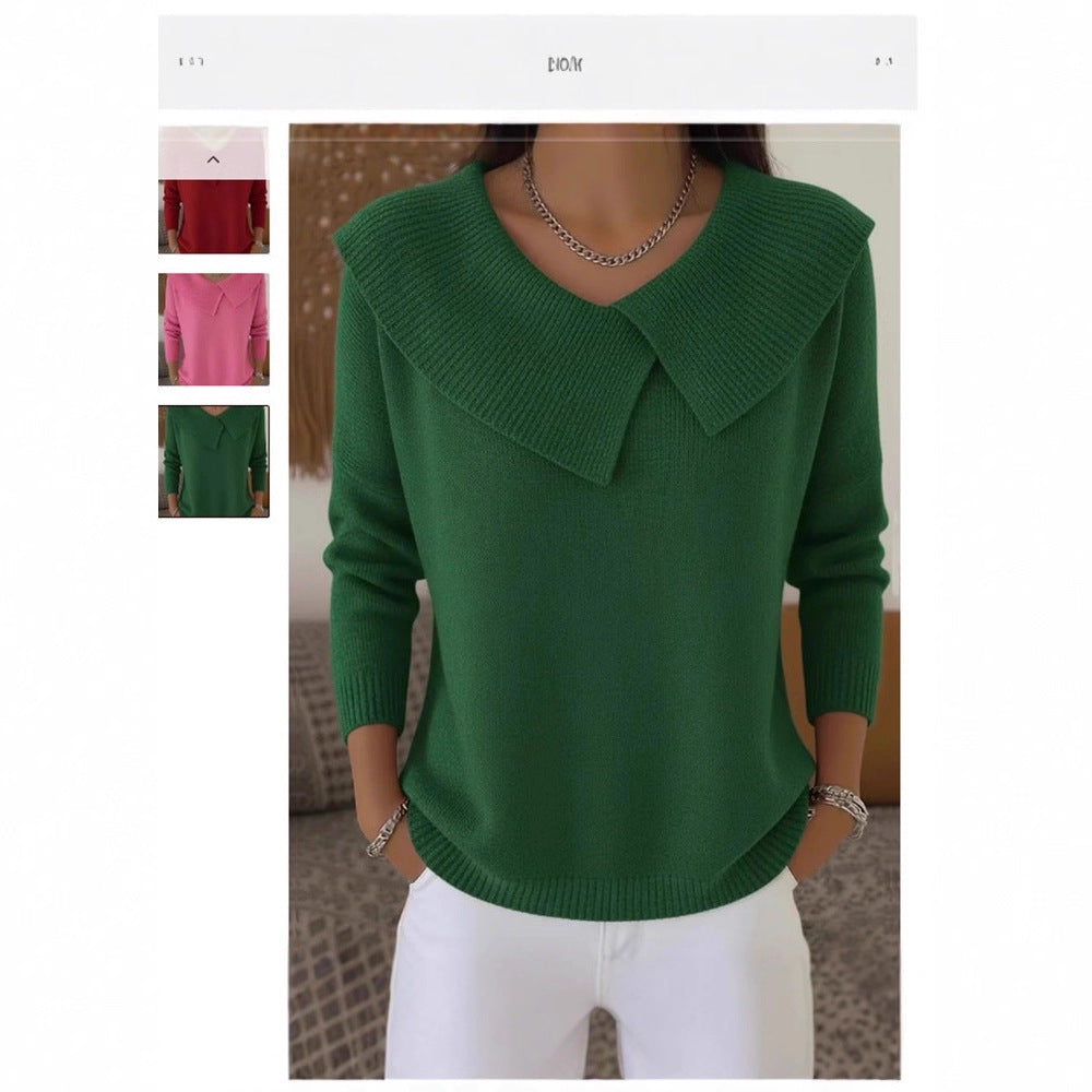 🔥This week's hot sale🔥Women's Christmas Lapel Pullover Sweater