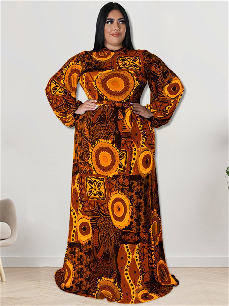 anyfreebie™-Wmstar Plus Size Party Dresses for Women Fall Clothes  Long Sleeve Printed  Africa Maxi Long Dress New Wholesale Dropshipping