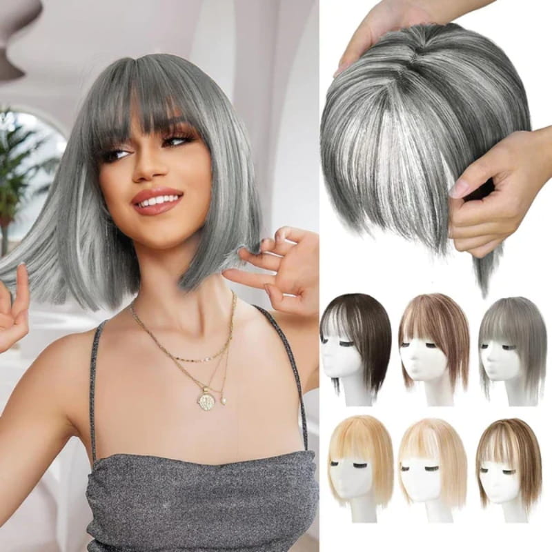 🔥Flash Sale🔥Natural Hair Toppers with Bangs for Women🛒