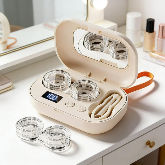Ultrasonic Rechargeable Contact Lens Cleaner Case with Mirror✨