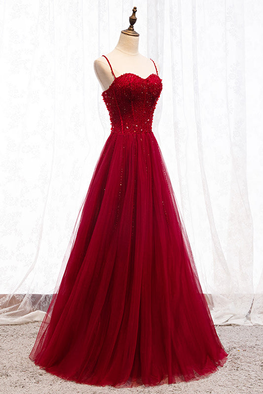 anyfreebie™-Red strap banquet evening dress