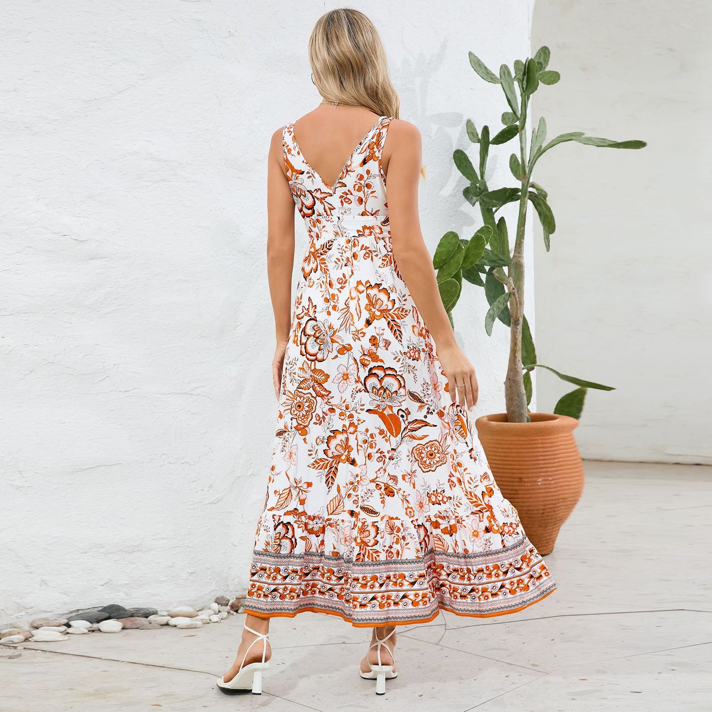 anyfreebie™-Vintage Floral Print Summer Maxi Dress