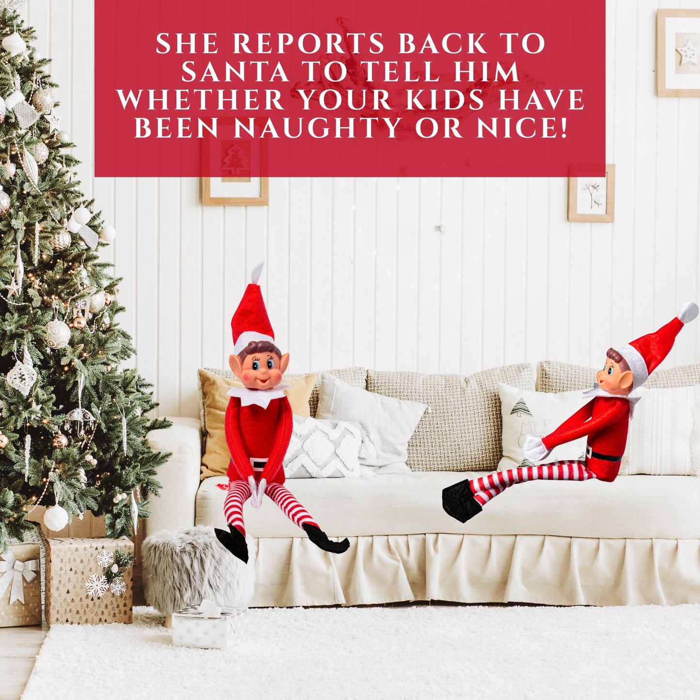 🎅 Early Christmas Sale 🧝‍♂️ Christmas Elf Behaving Badly Plush Toy — 12" Naughty Elf with Bendy Arms & Legs