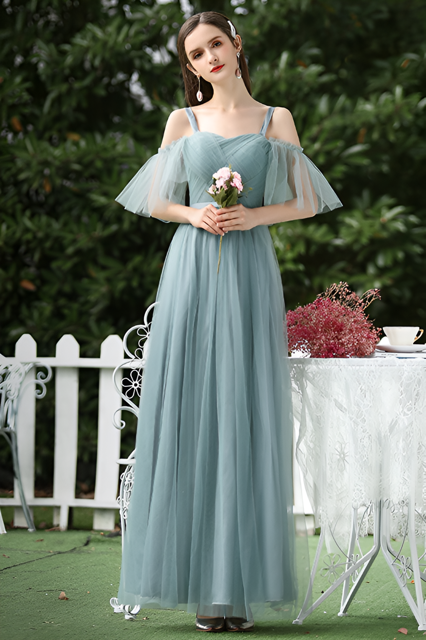 anyfreebie™-Flattering Mesh Bridesmaid Dress