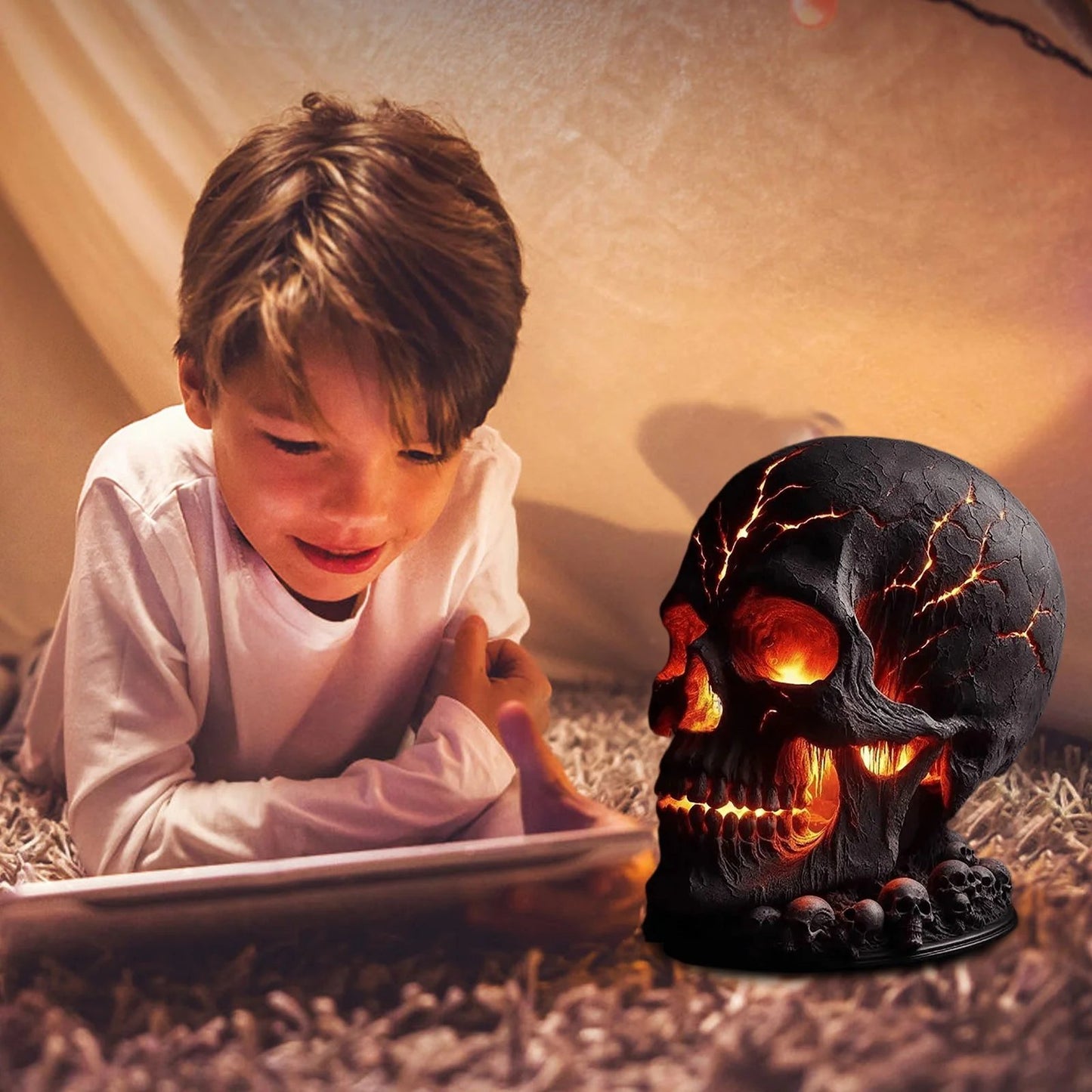 ☠️Gothic Lava Stone Skull Lamp - ⌛Limited Handmade Series