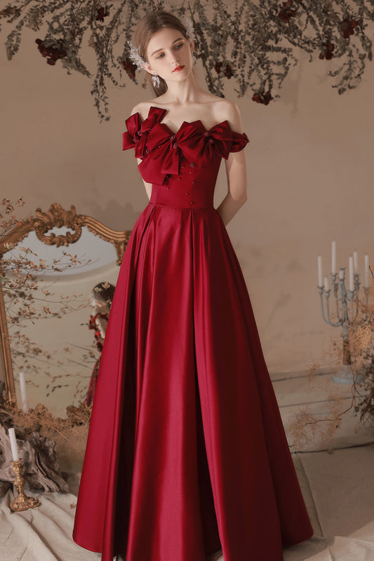 anyfreebie™-Wine red evening dress