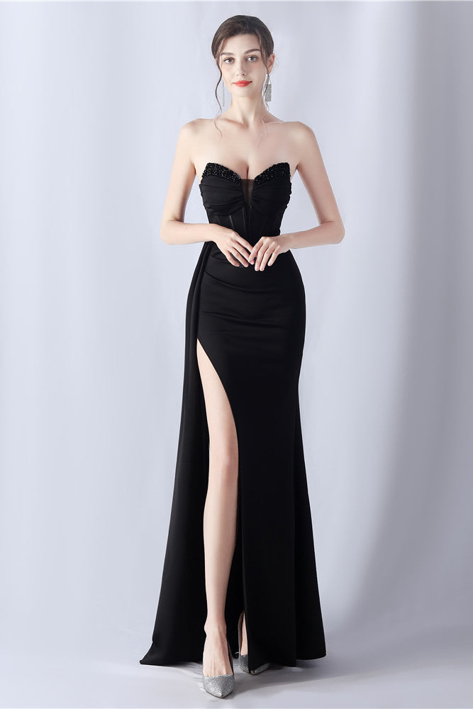 anyfreebie™-Shaped herringbone waist evening dress