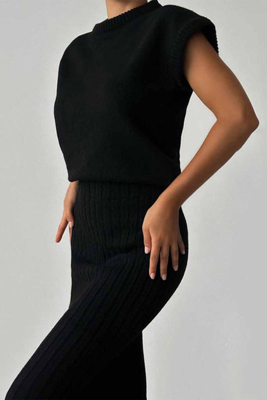 anyfreebie™-Elegant Solid Patchwork Half A Turtleneck Sleeveless Two Pieces(4 Colors)